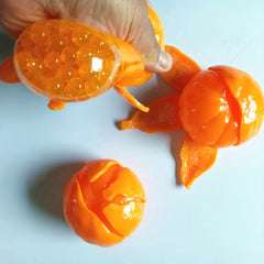 3pcs Squeeze Orange Fidget Mini Novelty Realistic Peeling Orange Prank Toy
