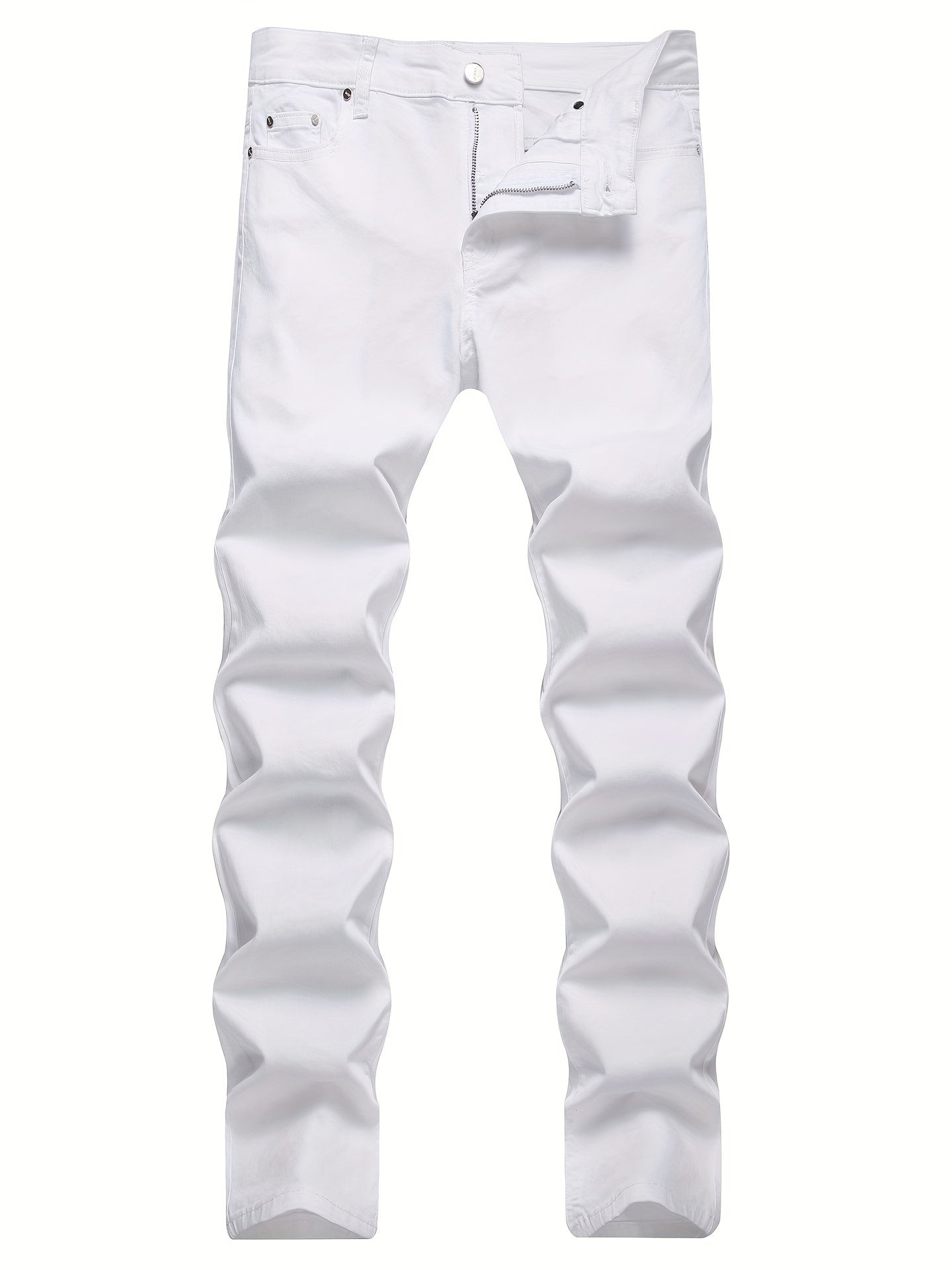 Men's Solid Denim Pants Outdoor Wear For Spring And Fall