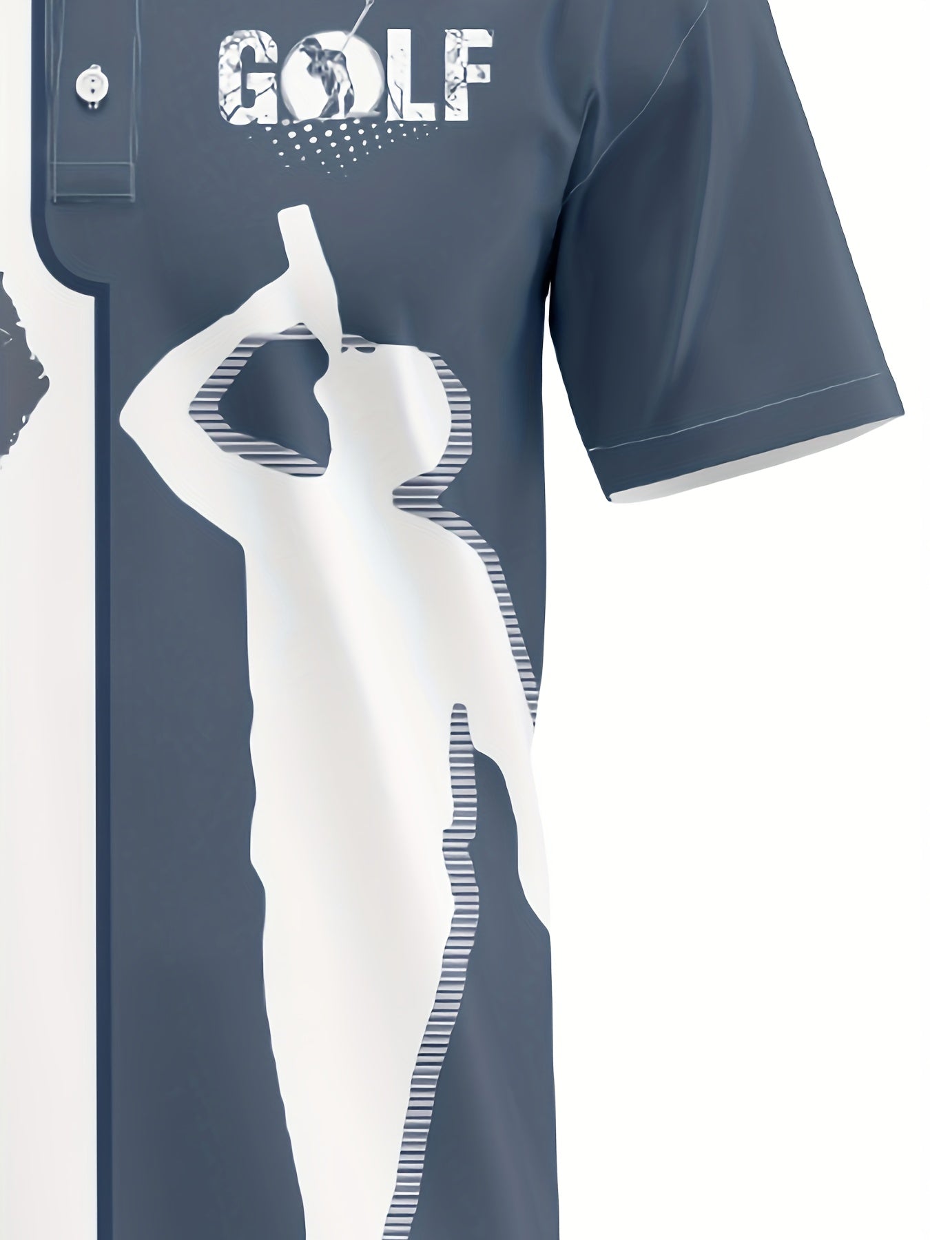 Men's Casual Golf Print Short Sleeve Shirt