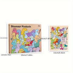 Colorful Dinosaur Traffic Puzzle Wooden Toy Enhances Recognition & Motor Skills