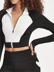 Zipper Yoga Jacket with Thumb Hole for Women