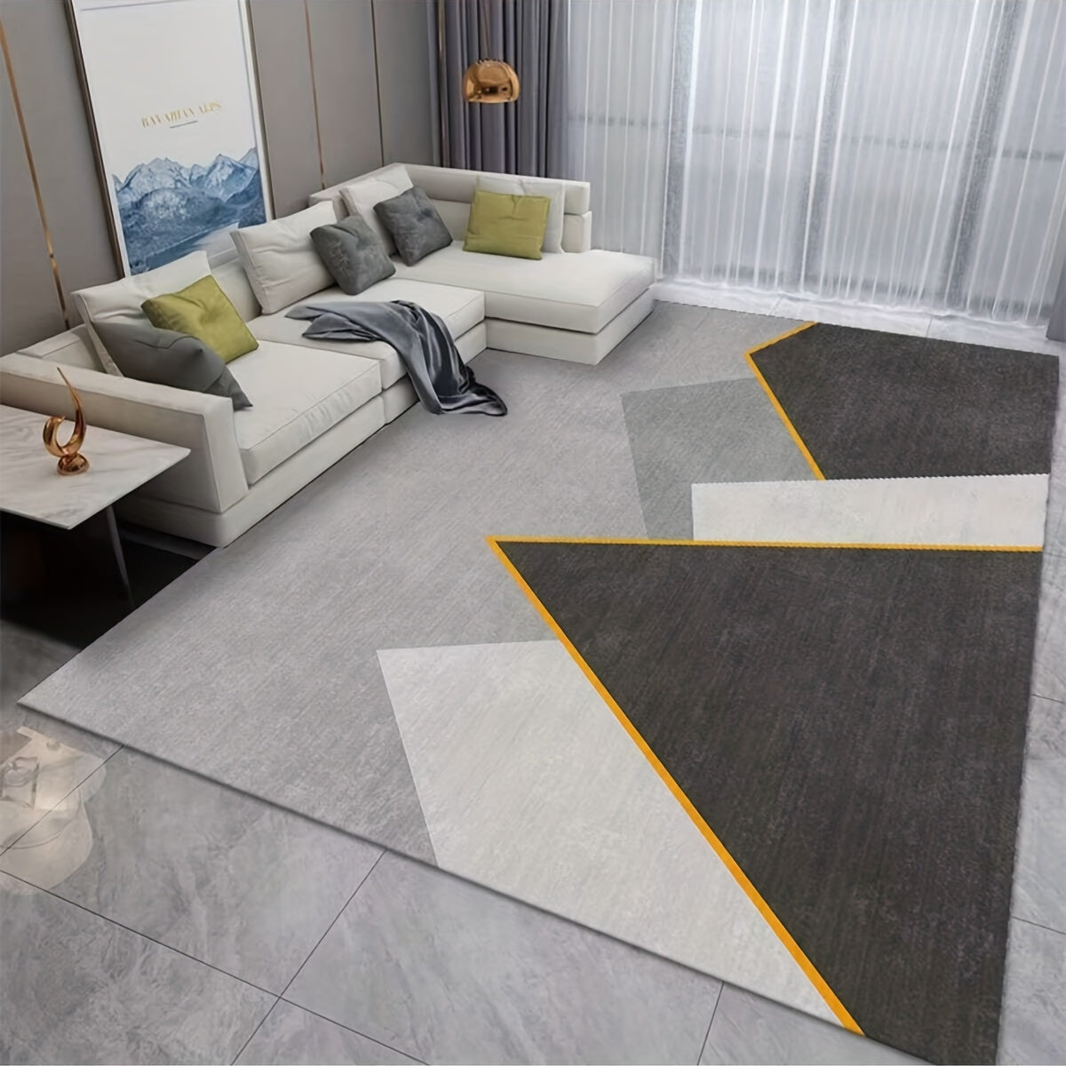 Modern Crystal Velvet Area Rug Non-slip Polyester