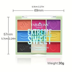 9 Colors Eyeshadow Palette Rainbow Pearly Matte Finish