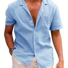 Men's Casual Camp Collar Short Sleeve Shirt