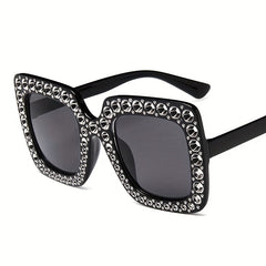 Y2K Oversized Square Rhinestone Sunglasses for Women