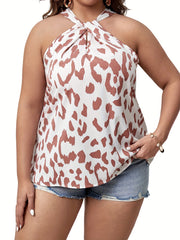 Leopard Print Halter Neck Tank Top