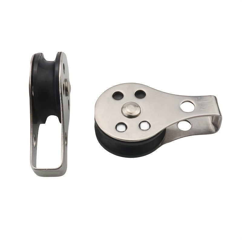5pcs Stainless Steel Pulley Single Wheel Swivel Pulley Load Bearing