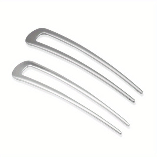 2pcs Alloy Hair Pin U Shaped Hair Fork Style Hair Clip For Women Girls Hair Clip