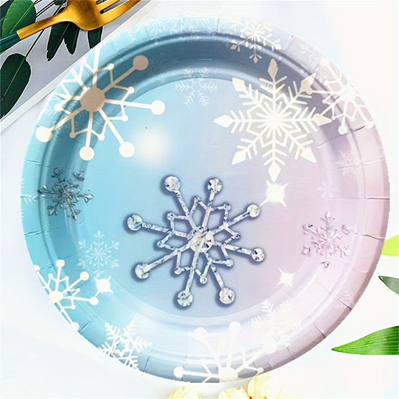 Snowflake Birthday Party Supplies Set for Winter Theme Celebration