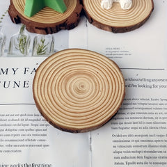 Gypsum Aromatherapy Candle Base Wooden Chip Round Decorative Tray