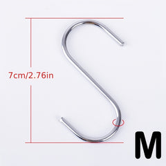 10pcs Stainless Steel S Hook Multifunctional Hanger Clasp