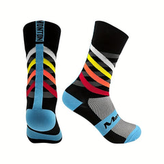 Casual Breathable Striped Mid Calf Socks for Cycling Running