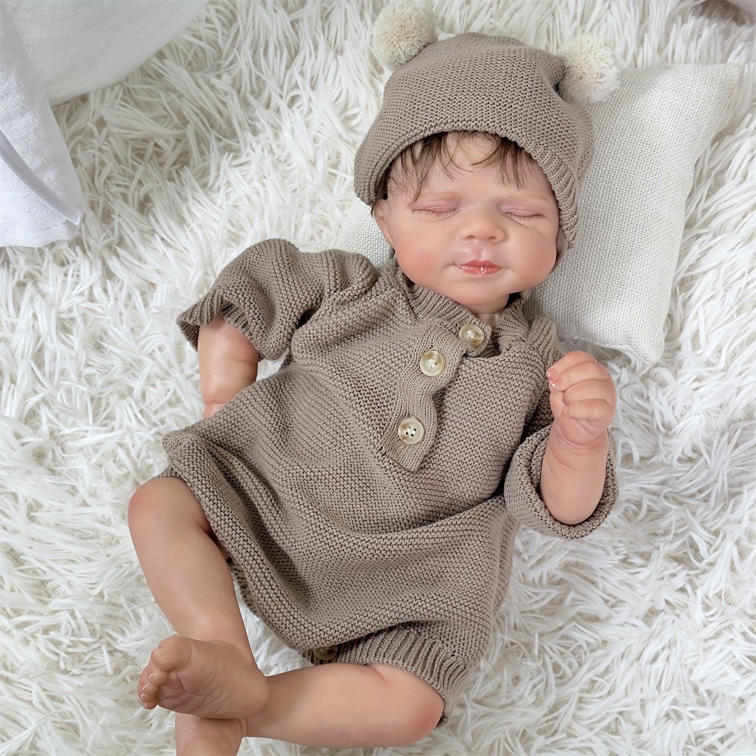 Adorable 19" Reborn Doll with Realistic Hair & Hand Painted Details