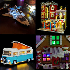 20pcs Light Up Bricks Accessory Kit, 2x2 Classic Clear LED Light Bricks Set