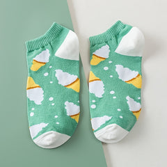 5 Pairs Ice Cream Ankle Socks Women's Stockings