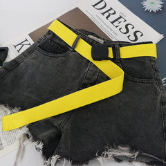 Metal Canvas Belt Width Hypoallergenic Trouser Belt For Women