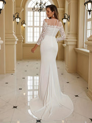 Beautiful Lace Floor Length Wedding Dress