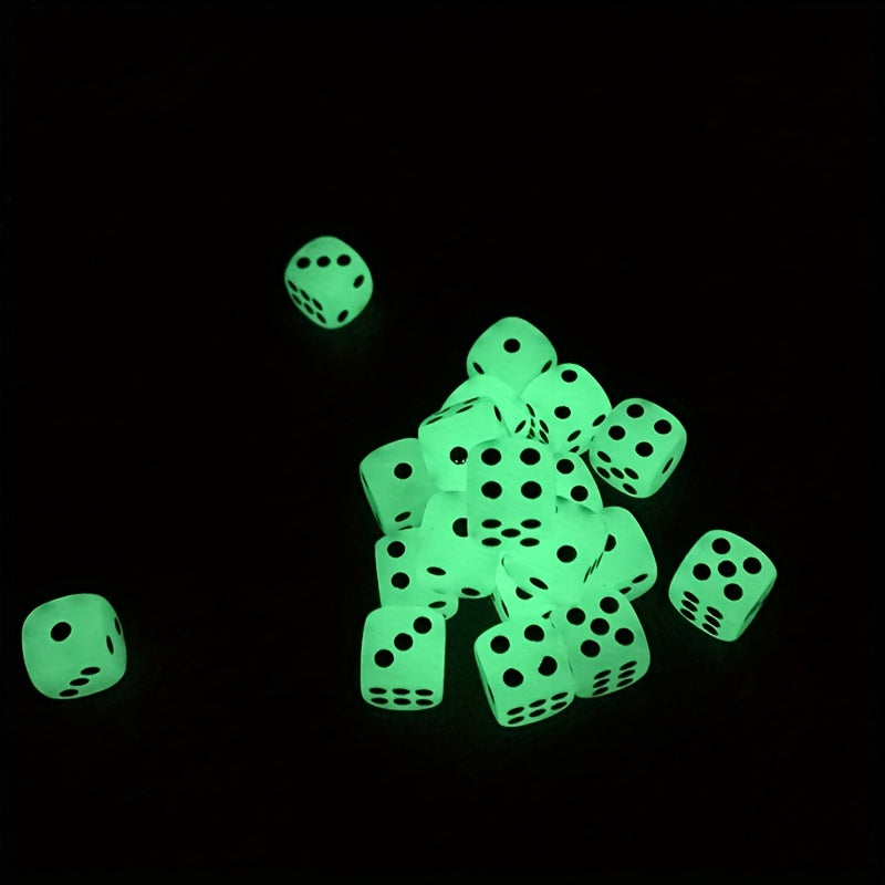 10pcs Glow in the Dark Dice Set 14mm Rounded Dot for Nightclubs Bars KTVs