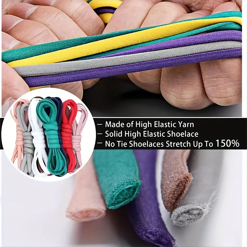 No Tie Shoelaces Locking System Spandex Ropes For Kids And Adults