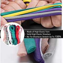 No Tie Shoelaces Locking System Spandex Ropes For Kids And Adults