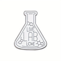 Chemical Bottle Alphabet Brooch Lab Pin Cartoon Scientist Beaker Gift