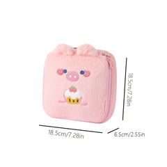 Cartoon Plush Makeup Bag Travel Roomy Cosmetic Pouch Toiletry Bag With Handle