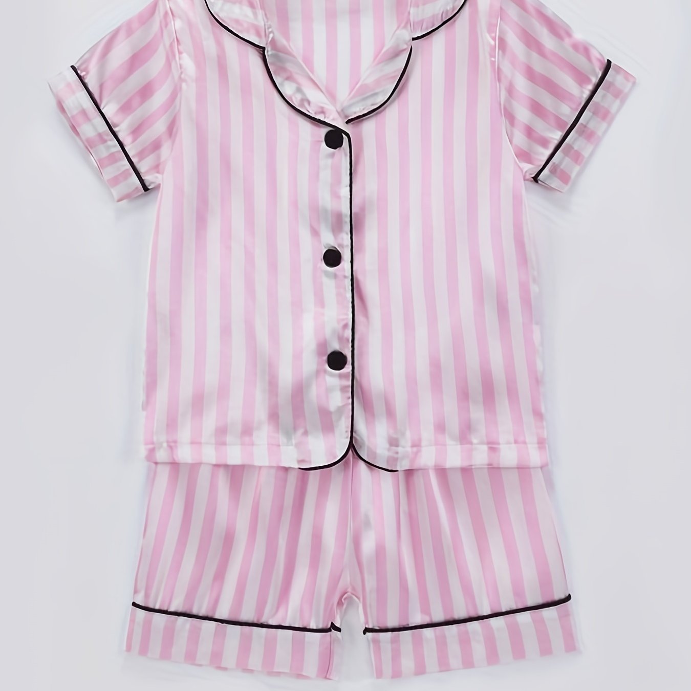Girls Stripes Print Pajamas Set for Summer