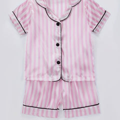 Girls Stripes Print Pajamas Set for Summer