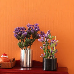 1/12 Dollhouse Purple Flower Potted Plant Bonsai Garden Decor Toy