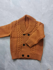 Boys Casual Knitted Sweater Cardigan Jacket for Winter