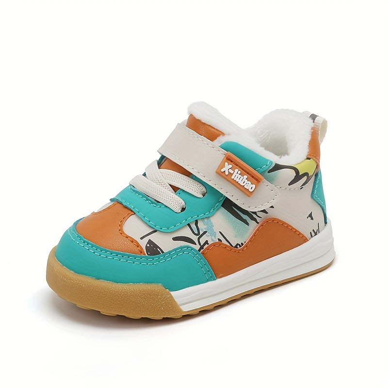 Warm Fleece Baby Boys Sneakers Lightweight Non Slip Shoes for Outdoor Walking