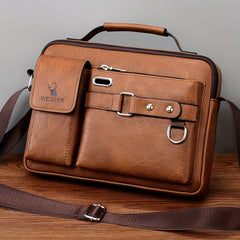 Men's Business PU Leather Messenger Bag
