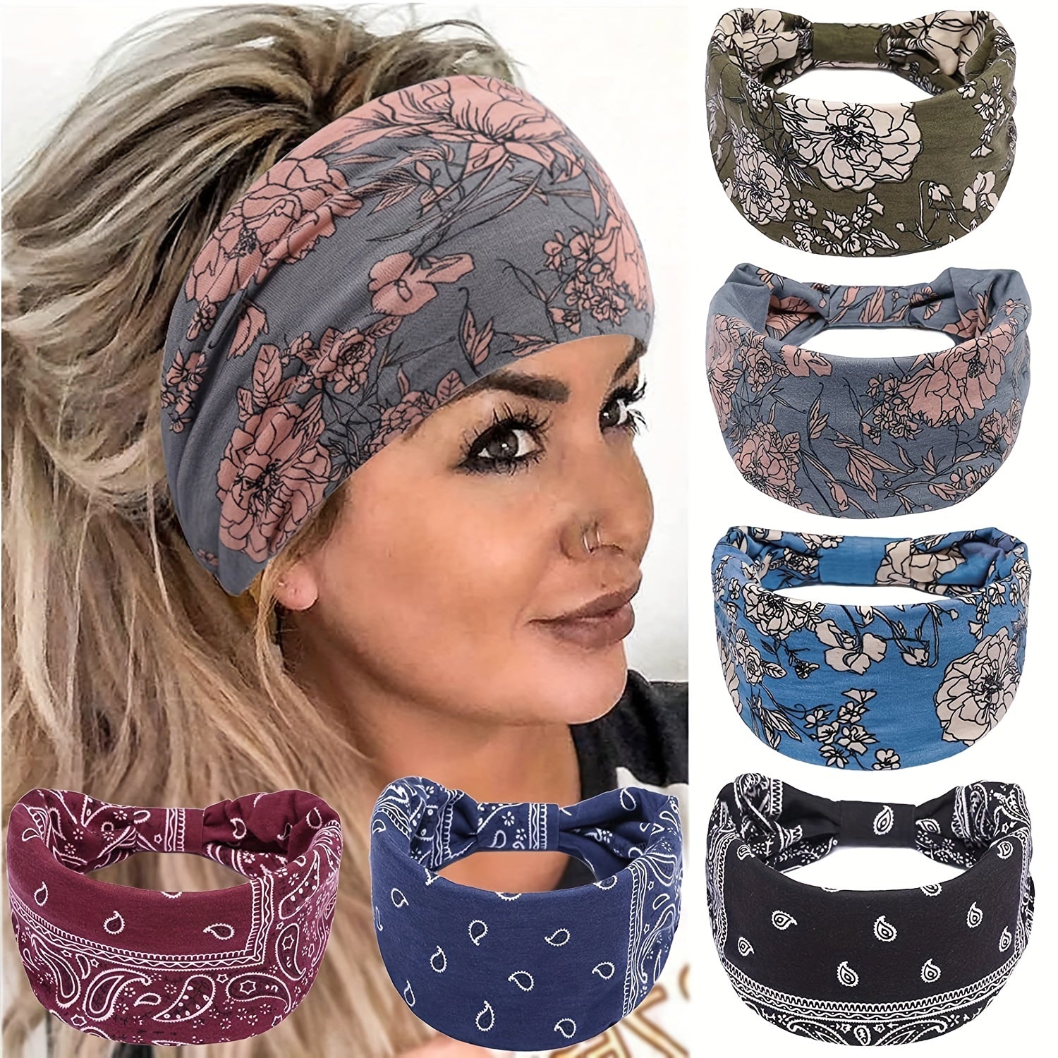 Sports Yoga Headband Flower Printed Quick Drying Hair Accessories