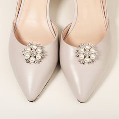 Crystal Rhinestone Pearl Shoe Clips Floral DIY Shoe Buckle Wedding Party
