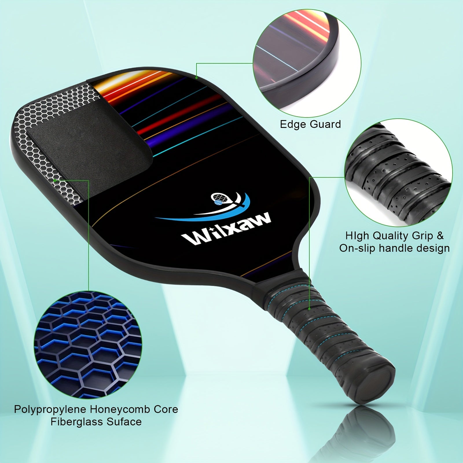 Pickleball Paddle Set with Paddles, Balls, Sweatbands, and Ball Pickers