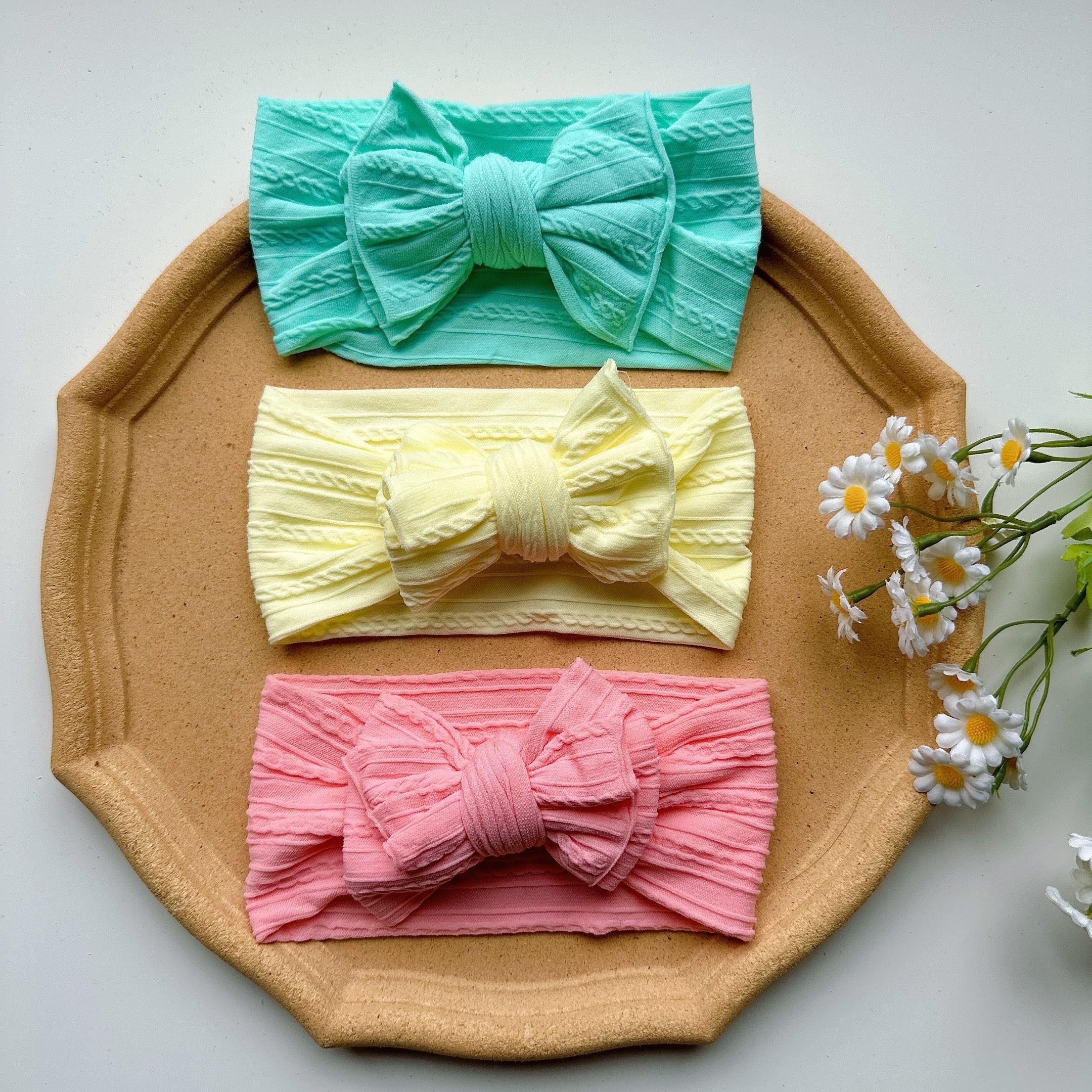3pcs Bowknot Wide Headband Hairband for Baby Girls