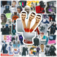 50pcs Toilet Man And Monitor Doodle Stickers - DIY Creative Toys