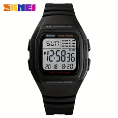 Unisex LED Luminous Sporty Style Square Wrist Watch
