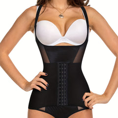 Front Buckle Shaping Bodysuit Tummy Control Butt Lifting Open Bust Body Shaper