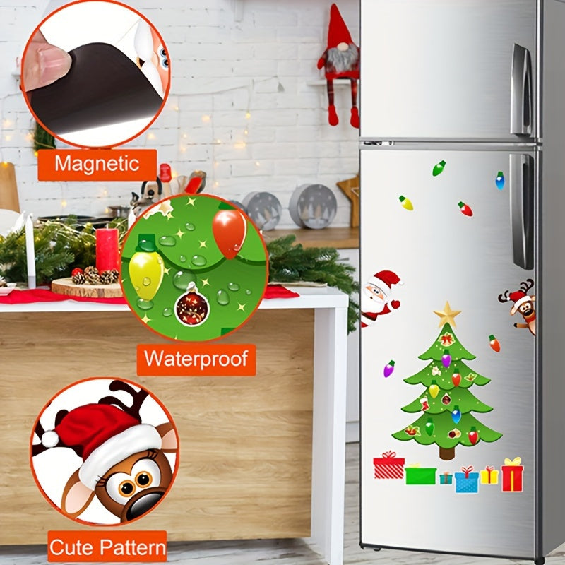 Christmas Tree Decor Stickers Garage Door Holiday Party Magnetic Stickers