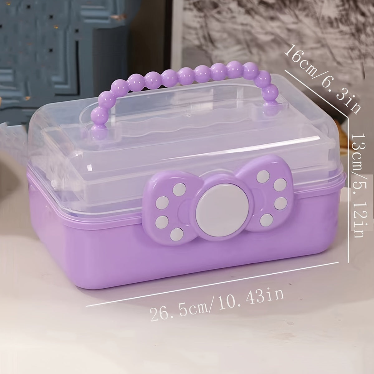 1pc Three-layer Portable Storage Box Foldable Large Hardware Tool Box