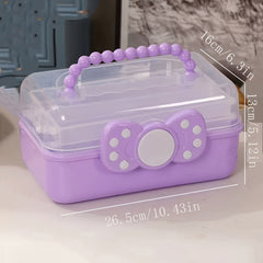 1pc Three-layer Portable Storage Box Foldable Large Hardware Tool Box