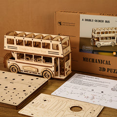 Educational 3D Wooden Puzzle Toy Double Decker Bus