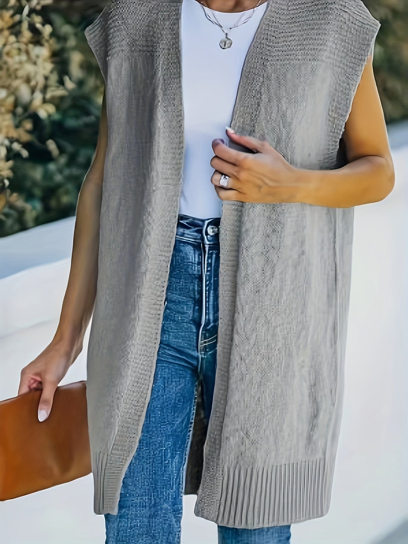 Open Front Cardigan Stretch Vest