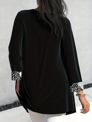 Colorblock Graphic Print Long Sleeve Cardigan & Top Set