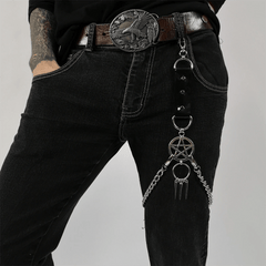 Pentagram Leg Chain Harness Gothic Leg Strap Hip Hop PU Leather Rivet Belt Haraj