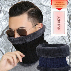 Winter Scarf Neck Gaiter Velvet Thick Warm Knitted Neck Cover
