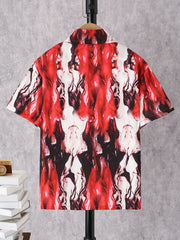 Boys Geometric Short Sleeve Shirts for Summer, Comfy Stretch Tops