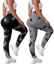 Tie Dye Butt Lifting Yoga Leggings High Stretch Sports Tight Pants