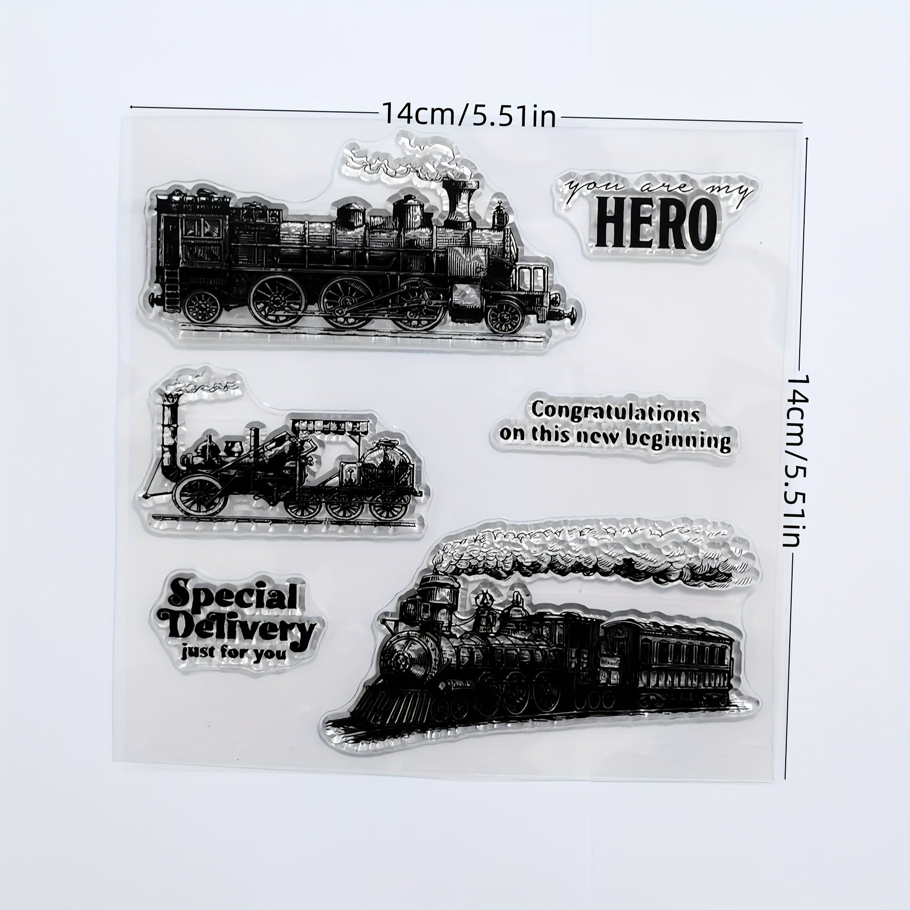 Train Words Stamp Silicone Transparent Decoration Tool